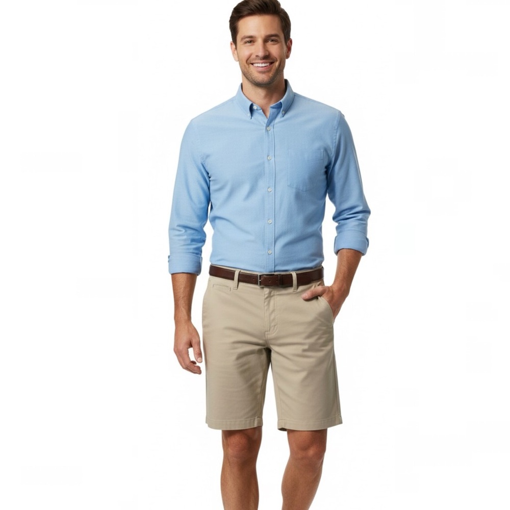 01.Algo Tan Khaki Tech Commuter Performance Men’s 7” Short NWT